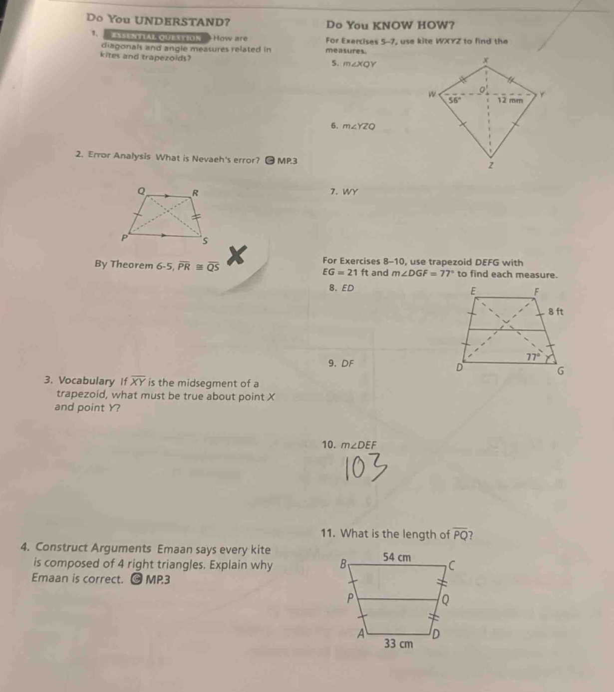 do you understand? 1. essential question how are diagonals and angle me…