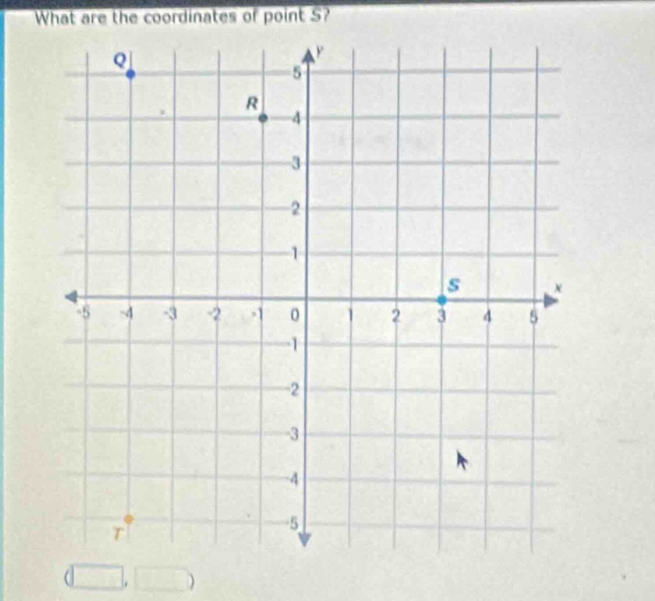 what are the coordinates of point s?
