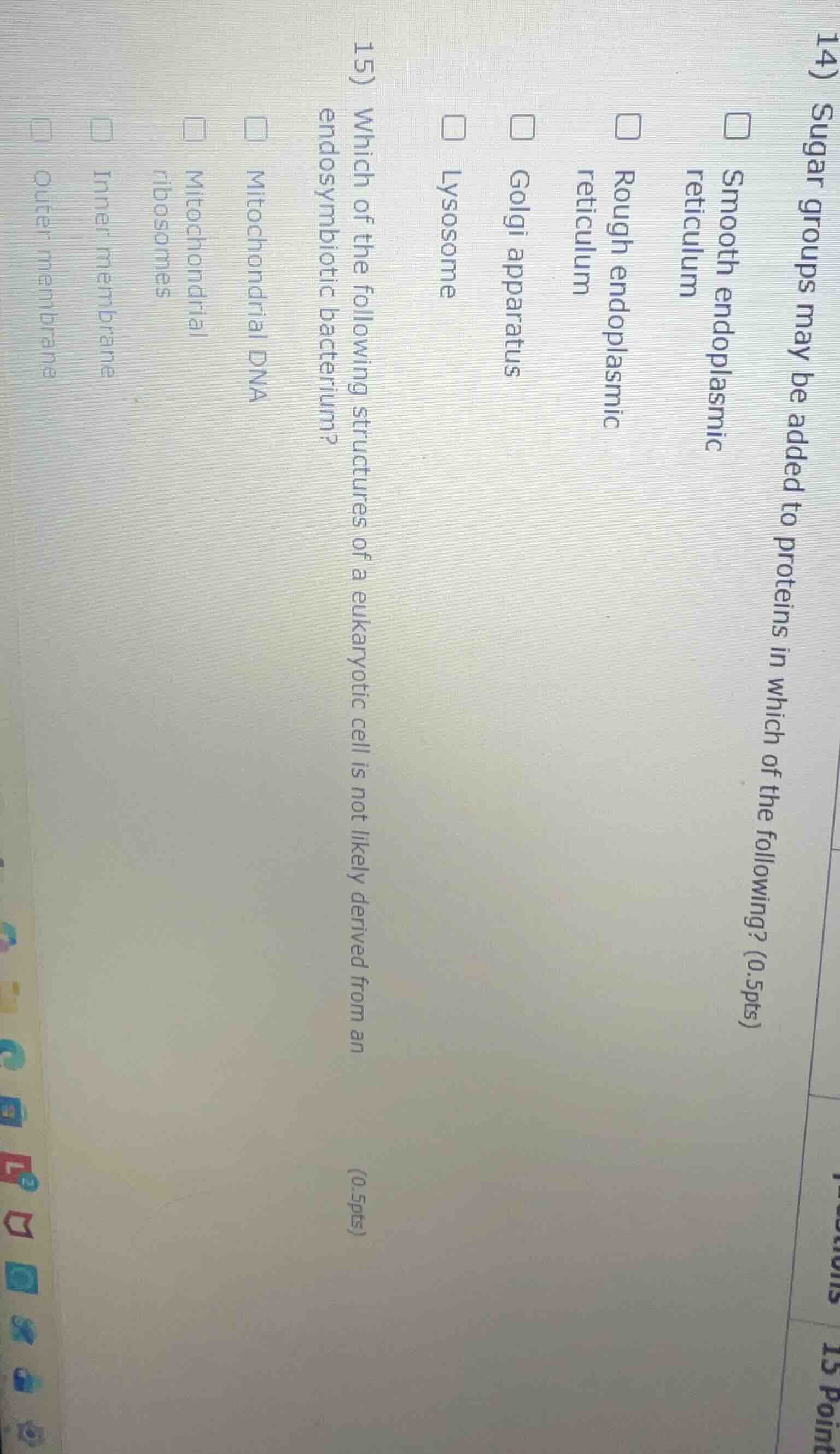 15) which of the following structures of a eukaryotic cell is not likel…