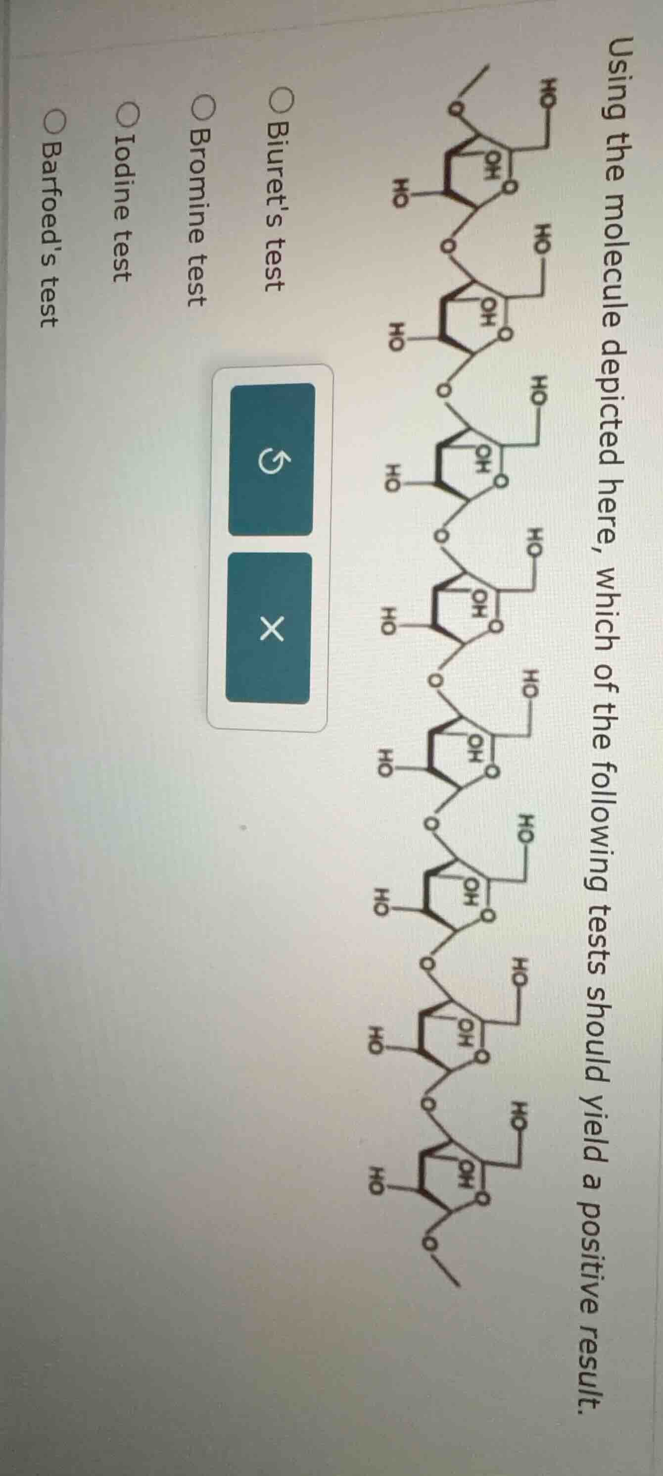 using the molecule depicted here, which of the following tests should y…