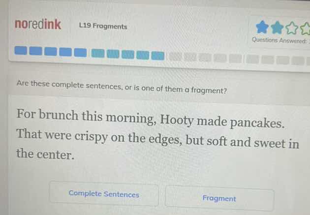 are these complete sentences, or is one of them a fragment? for brunch …