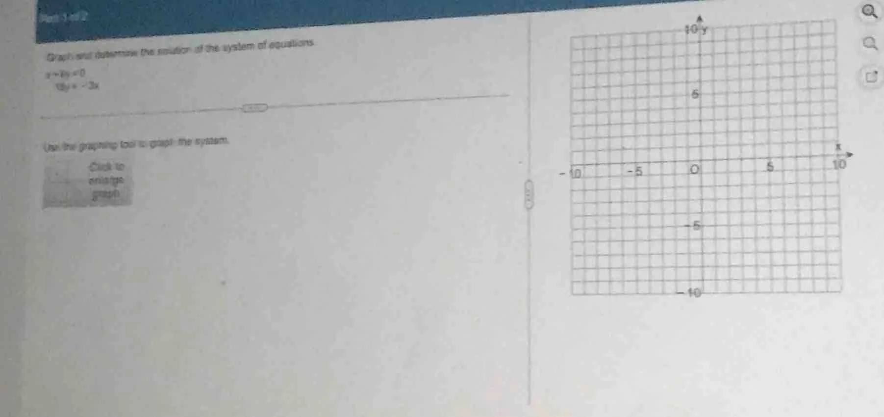graph and determine the solution of the system of equations x + 6y = 0 …