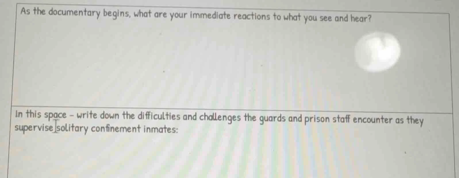 as the documentary begins, what are your immediate reactions to what yo…