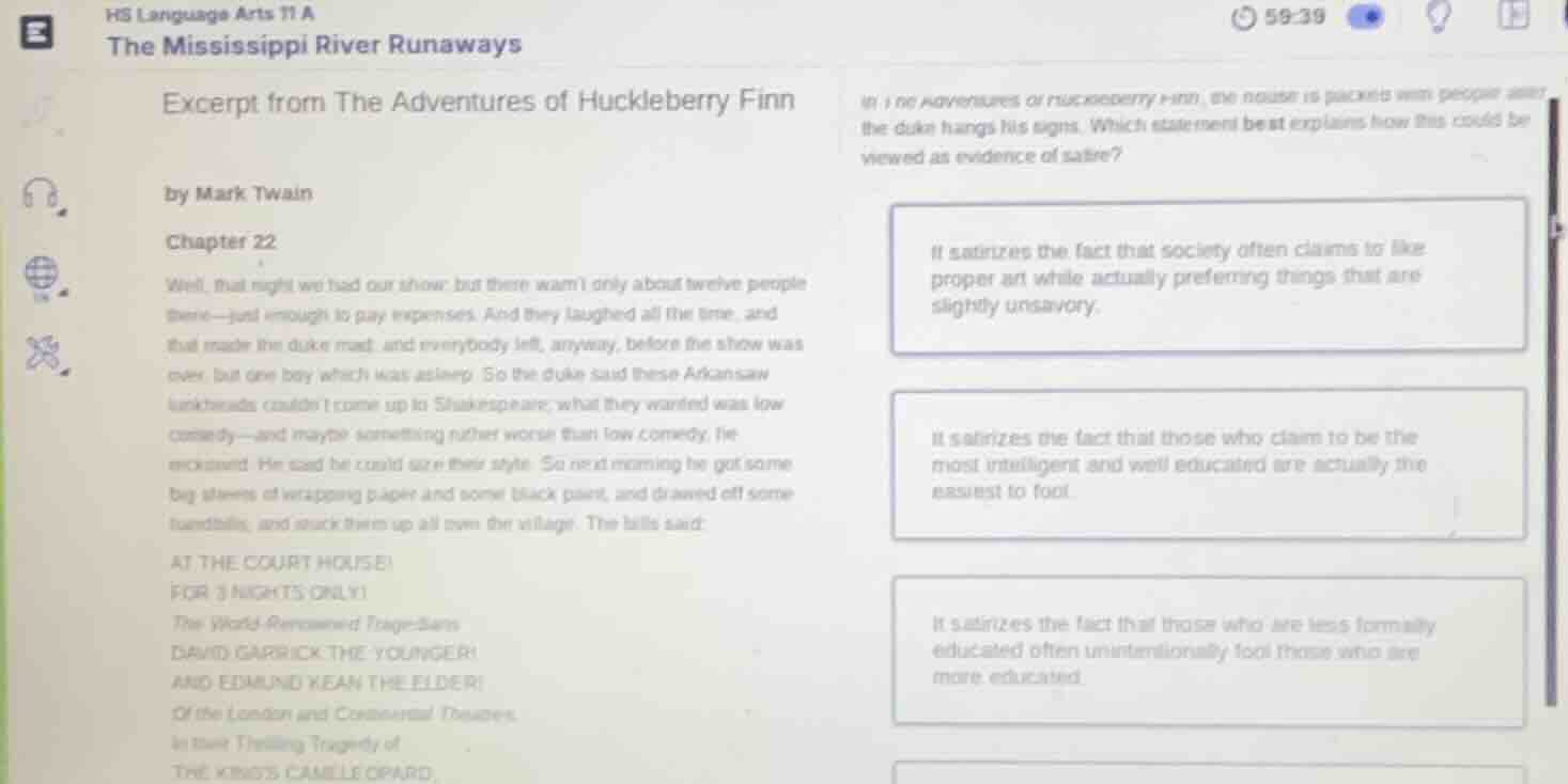 hs language arts 11 a the mississippi river runaways excerpt from the a…