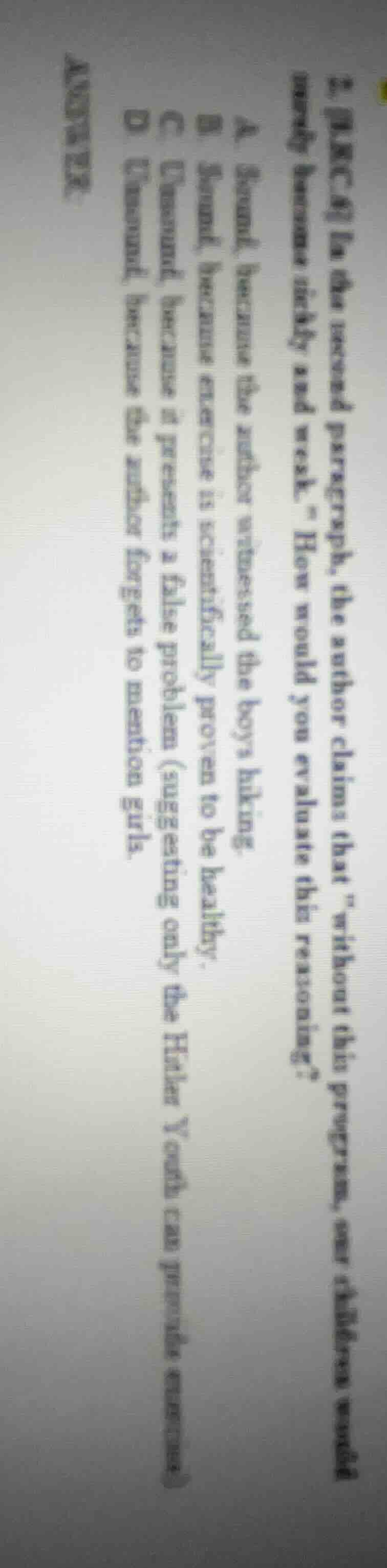 2. (rmcq) in the second paragraph, the author claims that \without this…