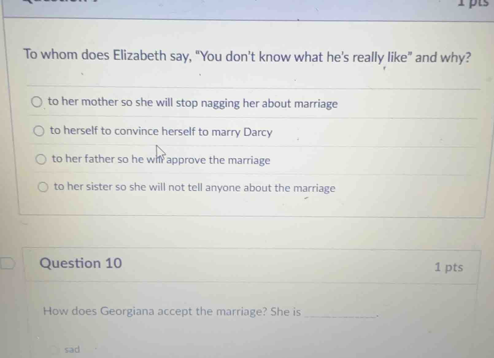to whom does elizabeth say, \you dont know what hes really like\ and wh…