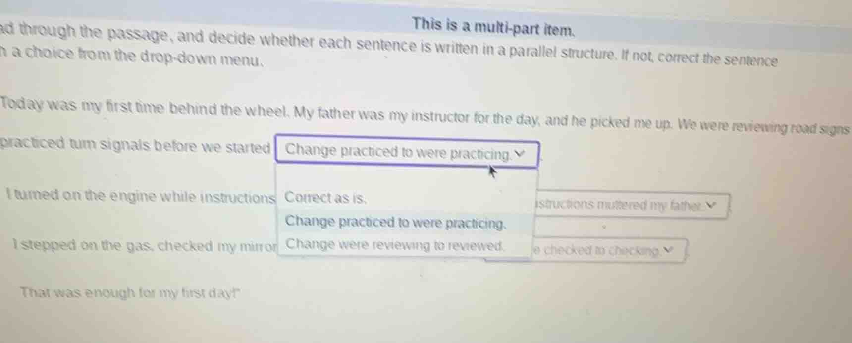 this is a multi - part item. read through the passage, and decide wheth…