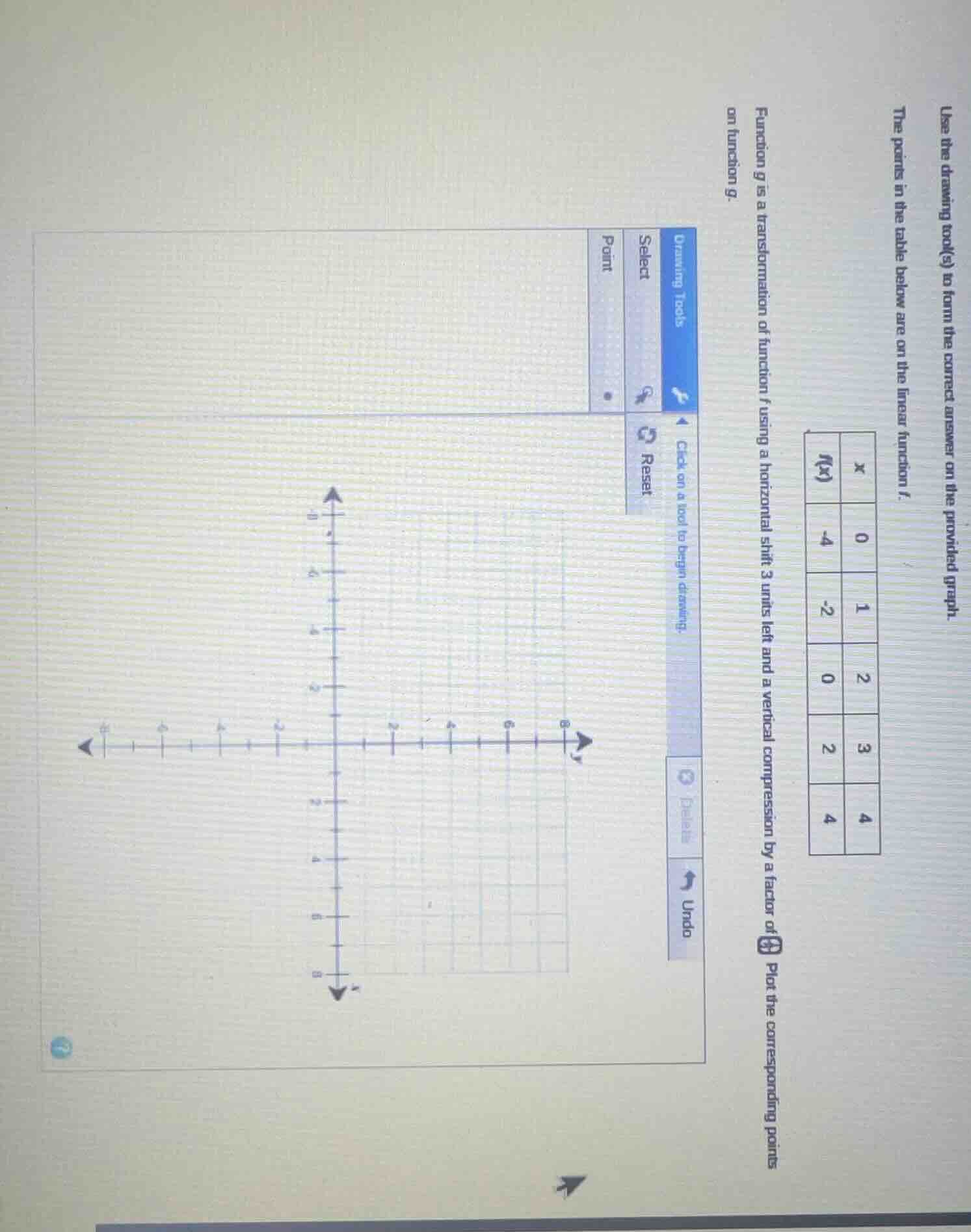 use the drawing tool(s) to form the correct answer on the provided grap…