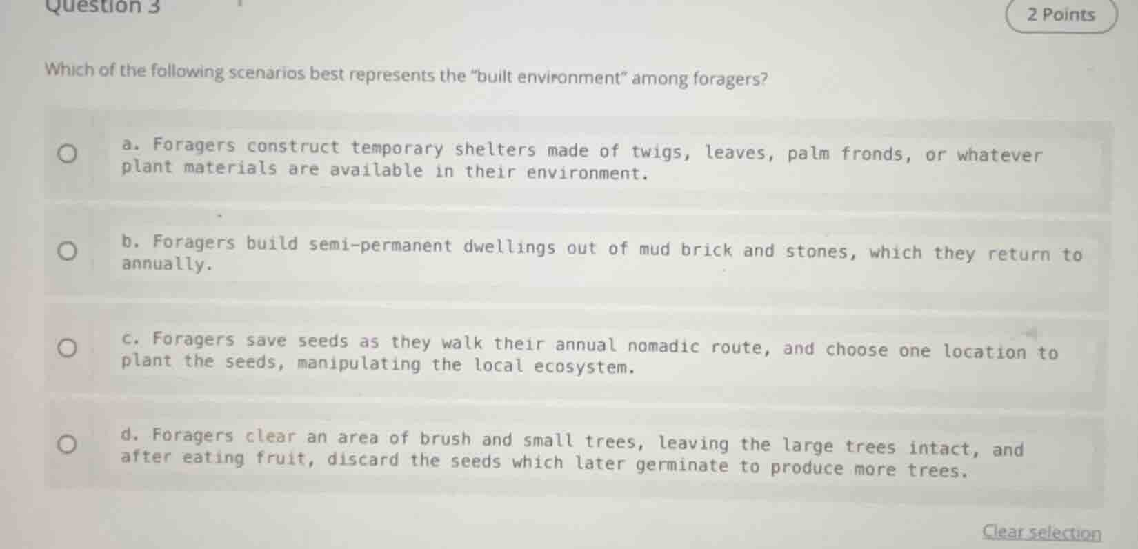 question 3 2 points which of the following scenarios best represents th…