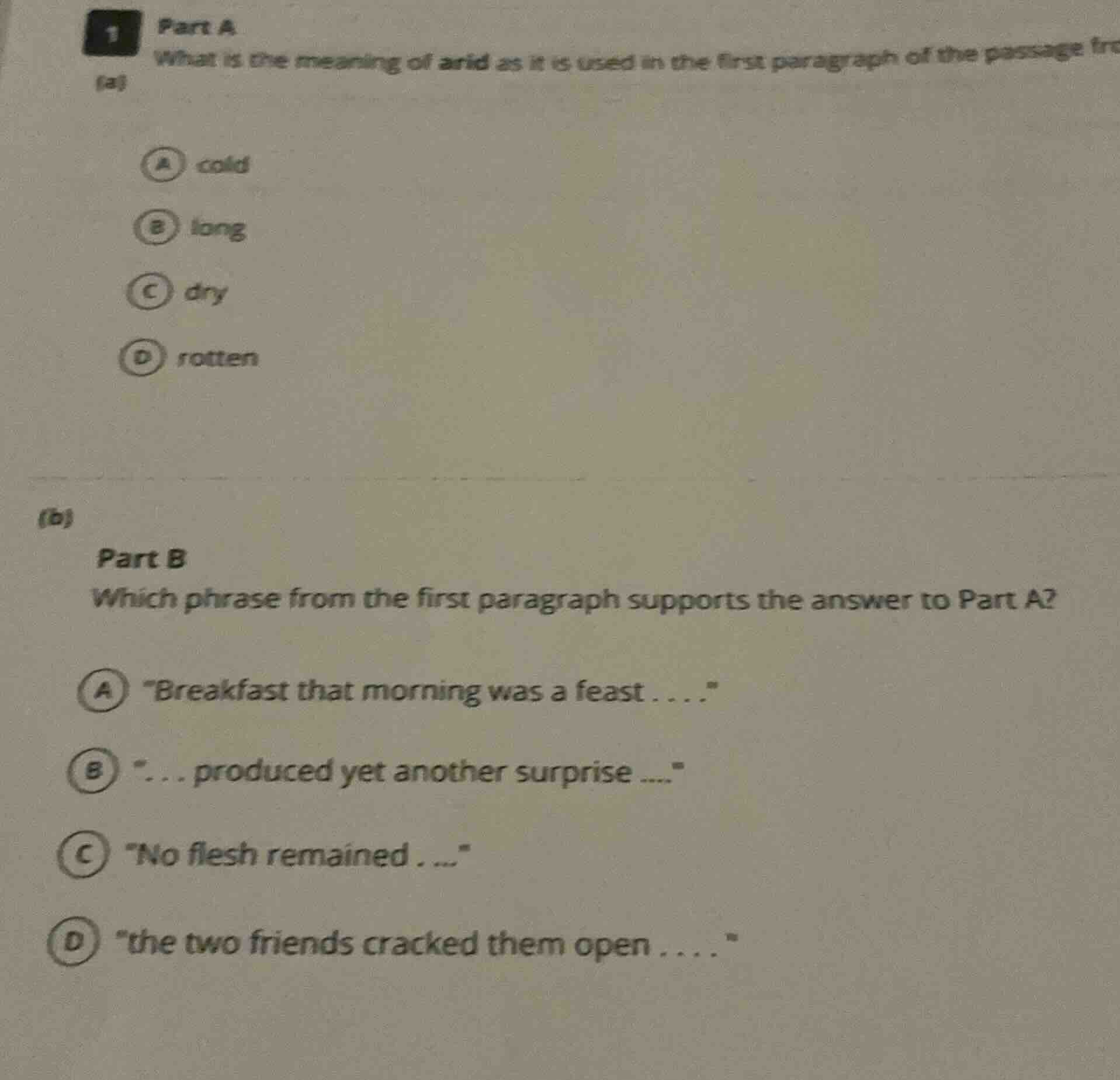 1 part a (a) what is the meaning of arid as it is used in the first par…