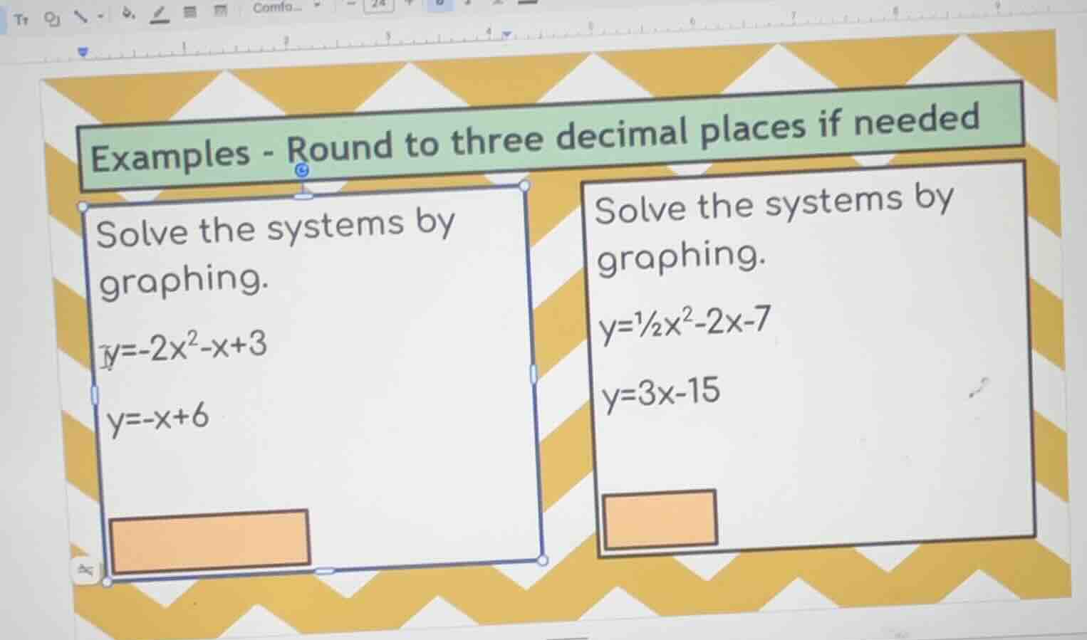 examples - round to three decimal places if needed solve the systems by…