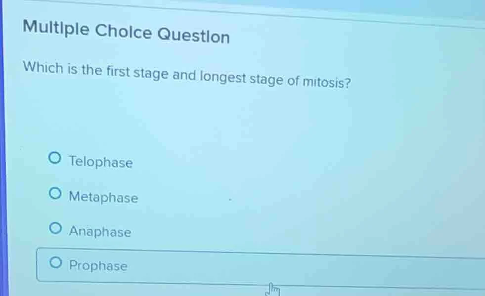 multiple choice question which is the first stage and longest stage of …