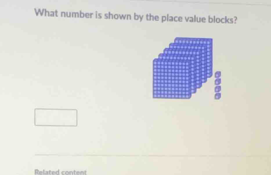 what number is shown by the place value blocks? related content