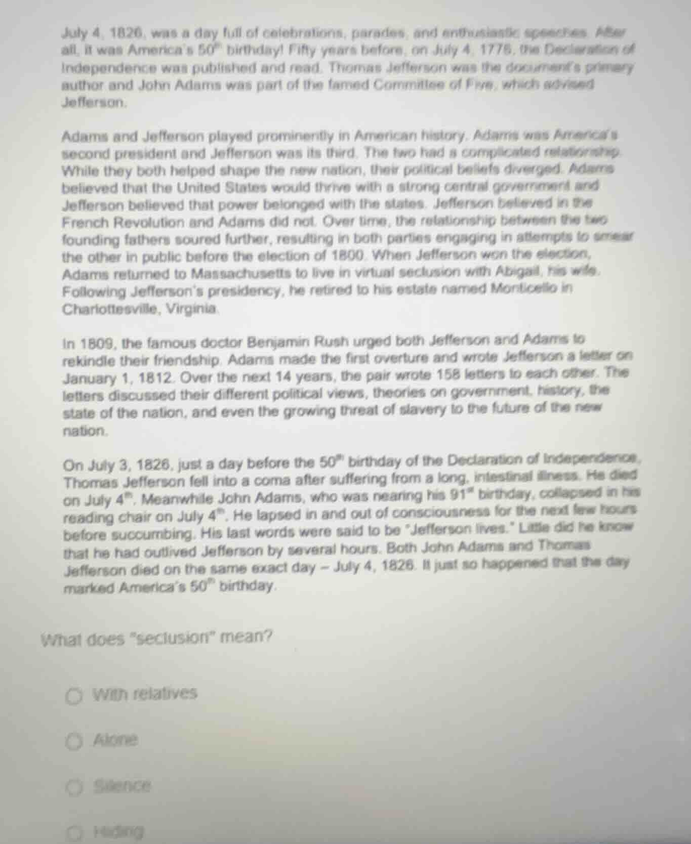 july 4, 1826, was a day full of celebrations, parades, and enthusiastic…