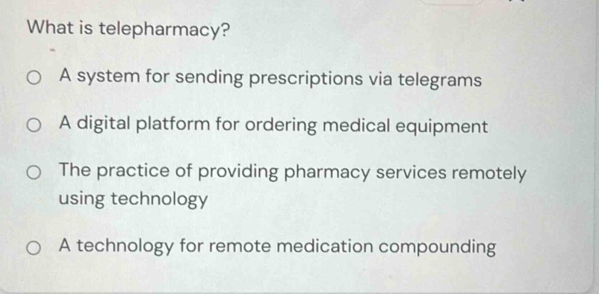 what is telepharmacy? a system for sending prescriptions via telegrams …