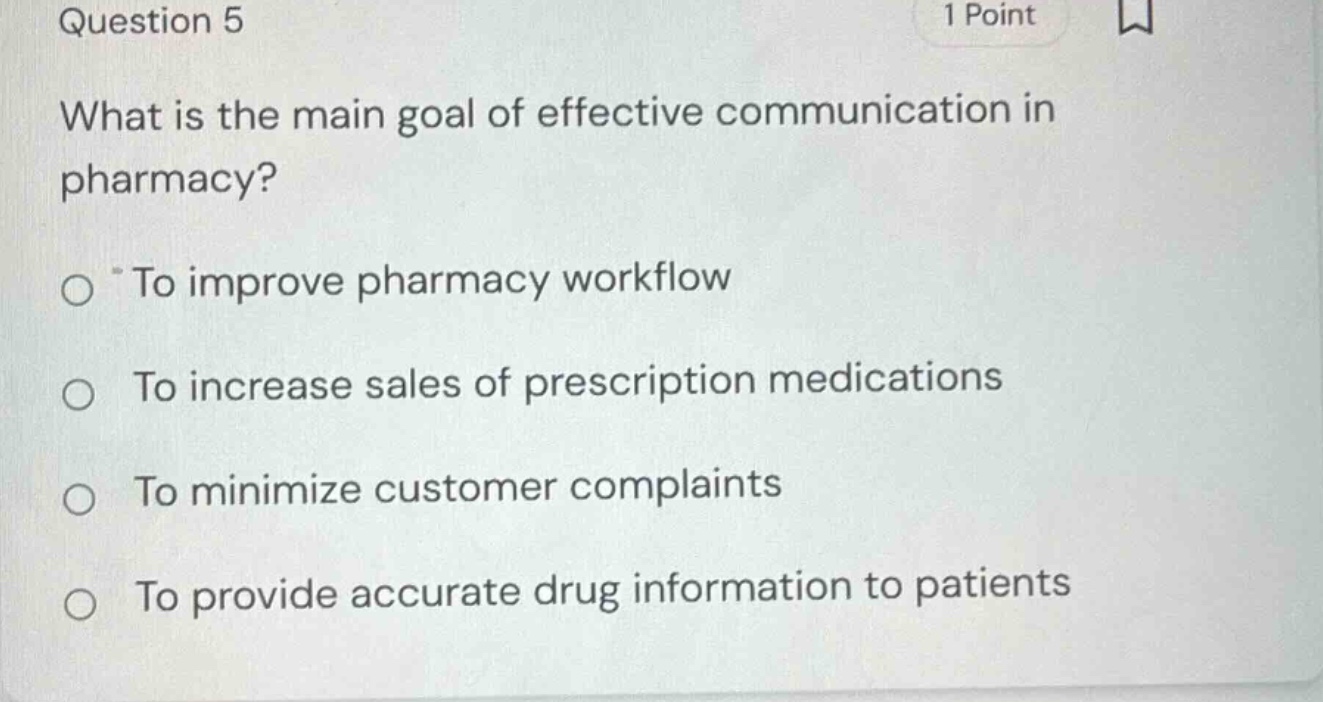 question 5 1 point what is the main goal of effective communication in …