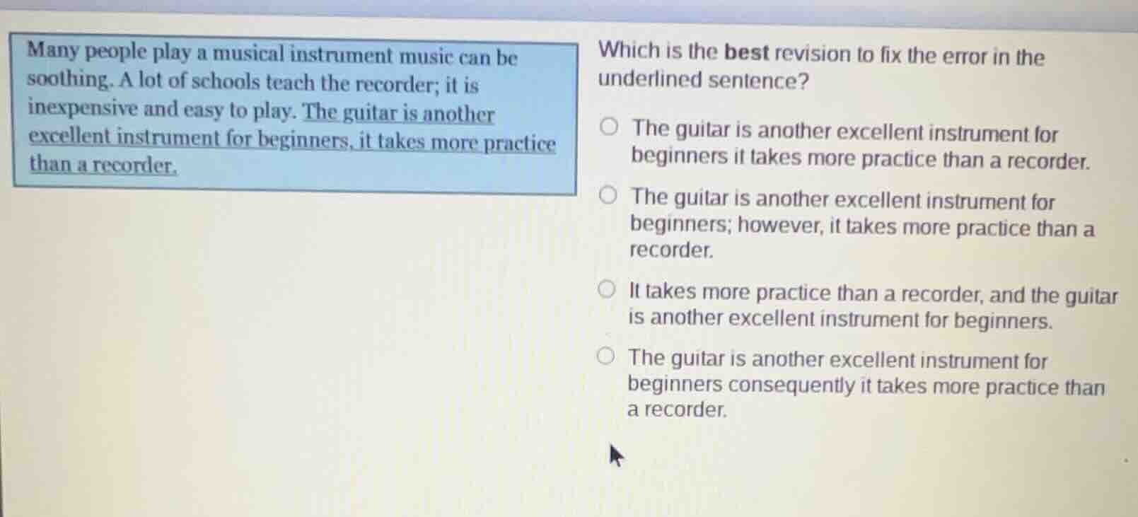 many people play a musical instrument music can be soothing. a lot of s…