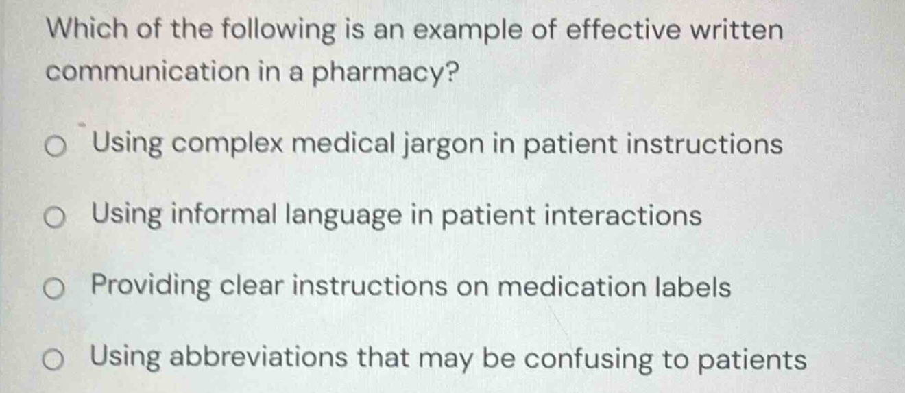 which of the following is an example of effective written communication…