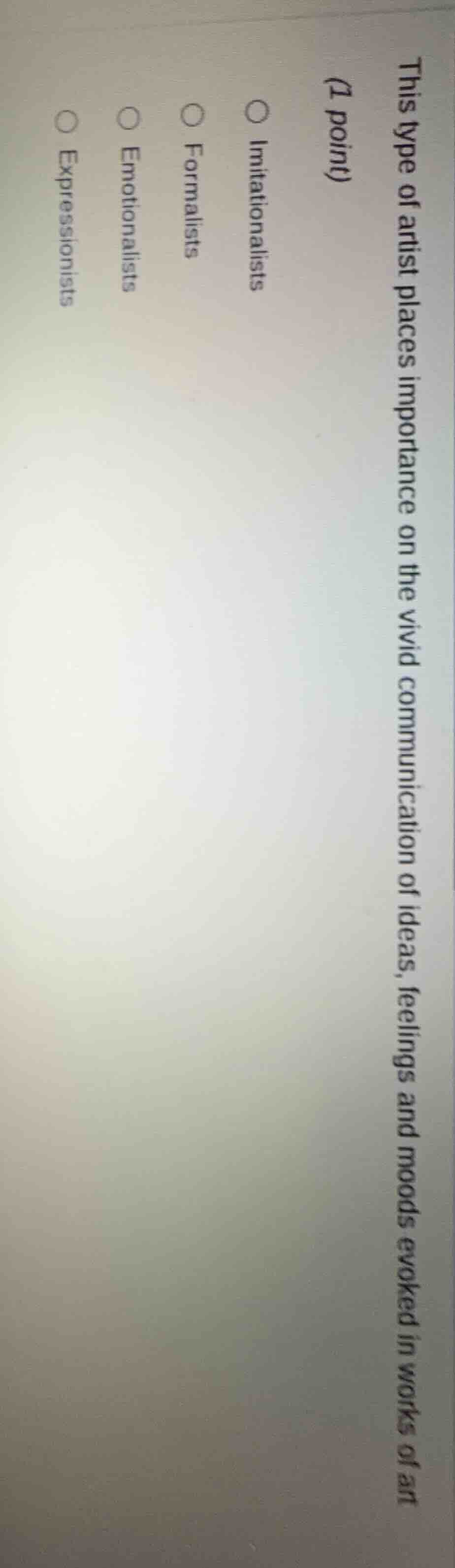 this type of artist places importance on the vivid communication of ide…