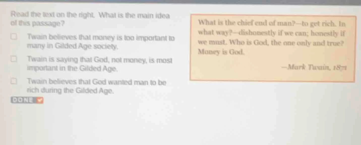 read the text on the right. what is the main idea of this passage? twai…