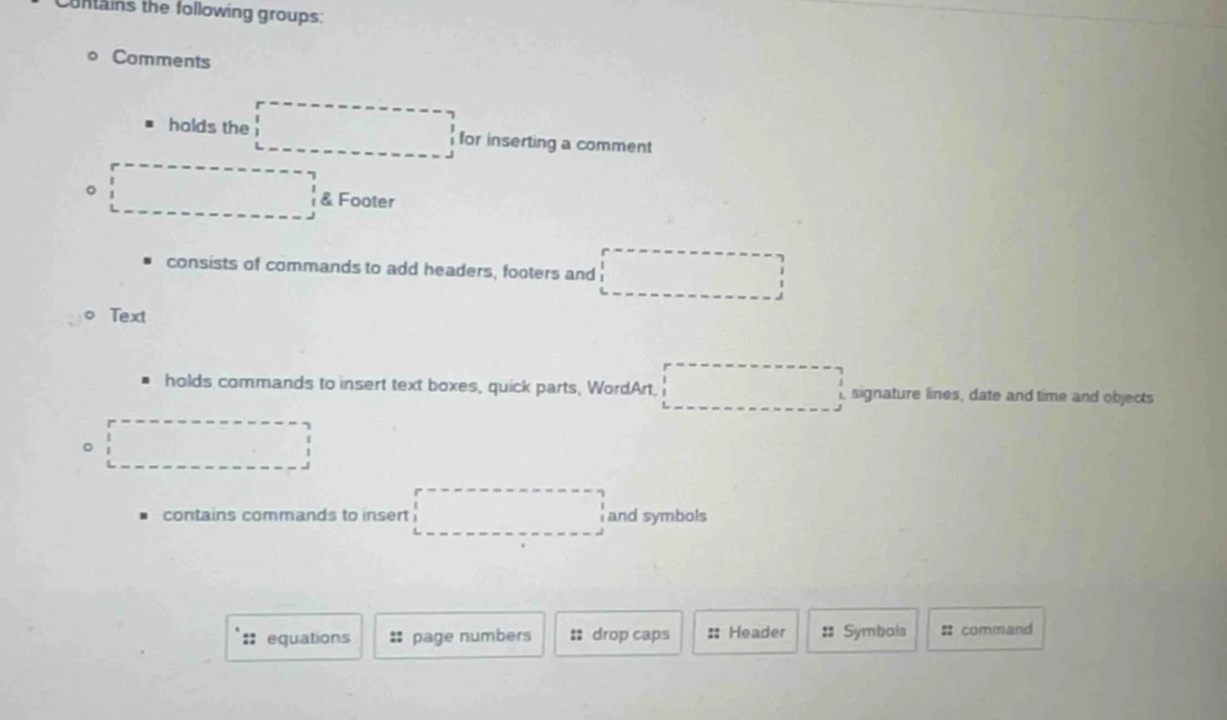 contains the following groups: - comments - holds the for inserting a c…