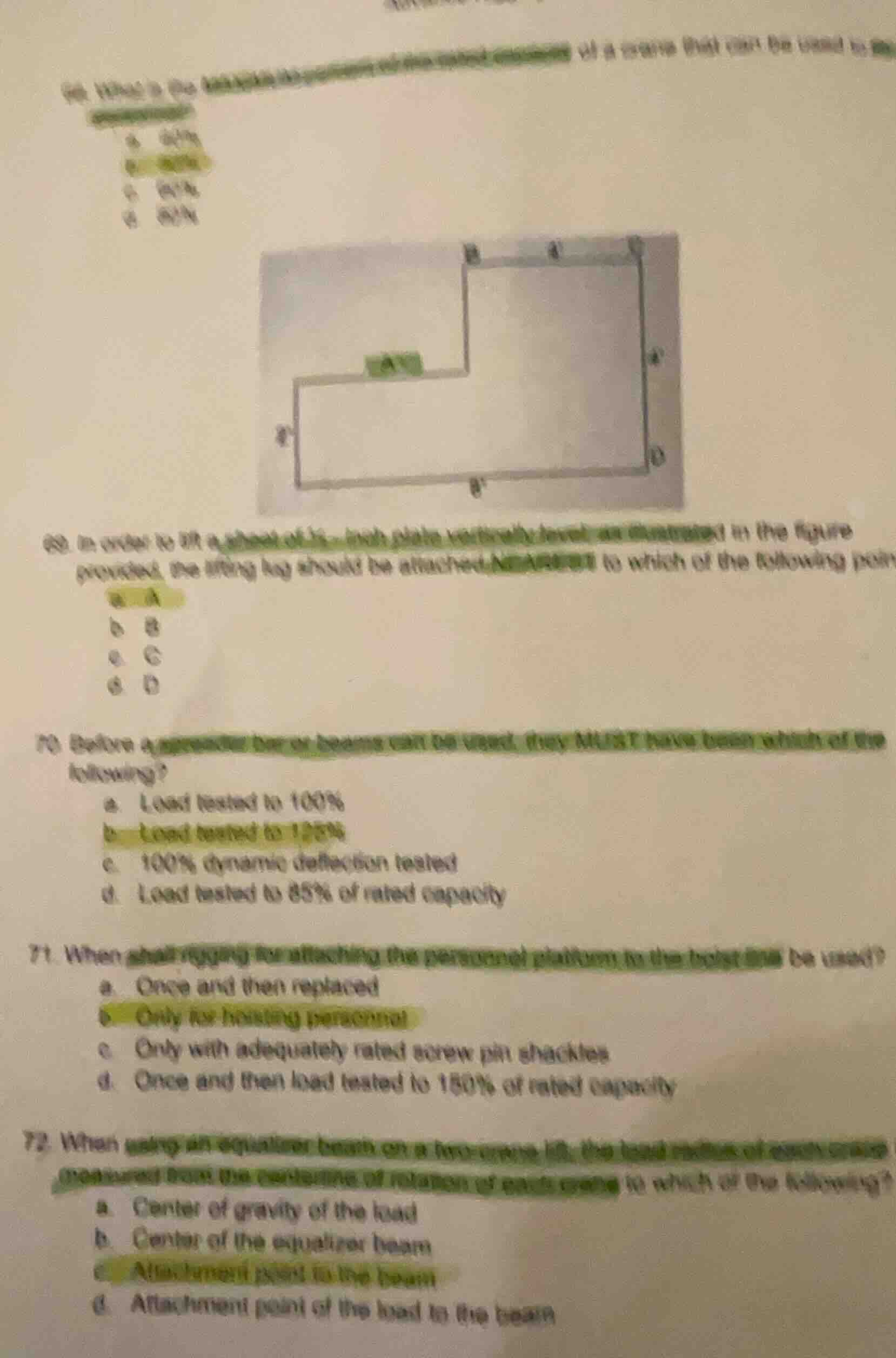 (6) what is the maximum percentage of the rated capacity of a crane tha…