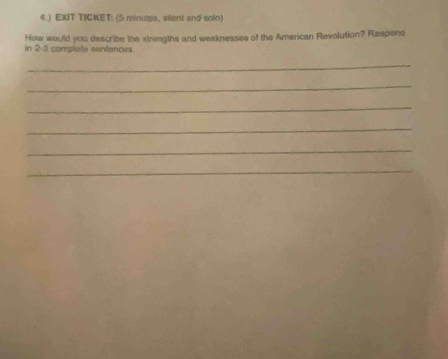 4.) exit ticket: (5 minutes, silent and solo) how would you describe th…