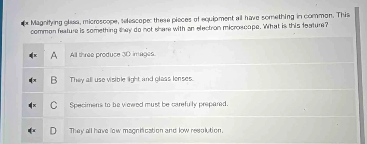 magnifying glass, microscope, telescope: these pieces of equipment all …