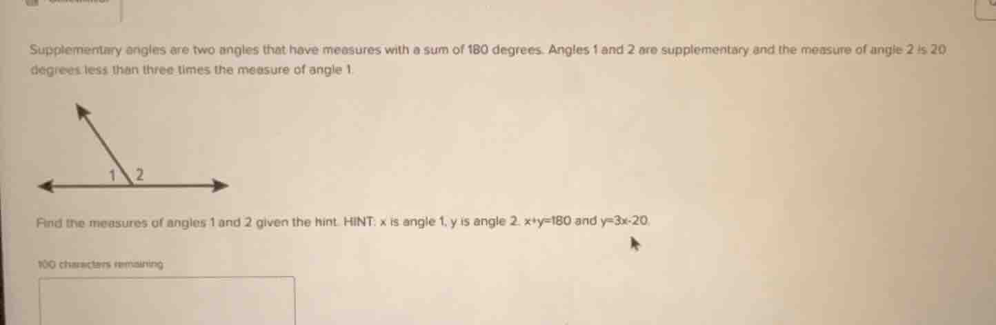 supplementary angles are two angles that have measures with a sum of 18…