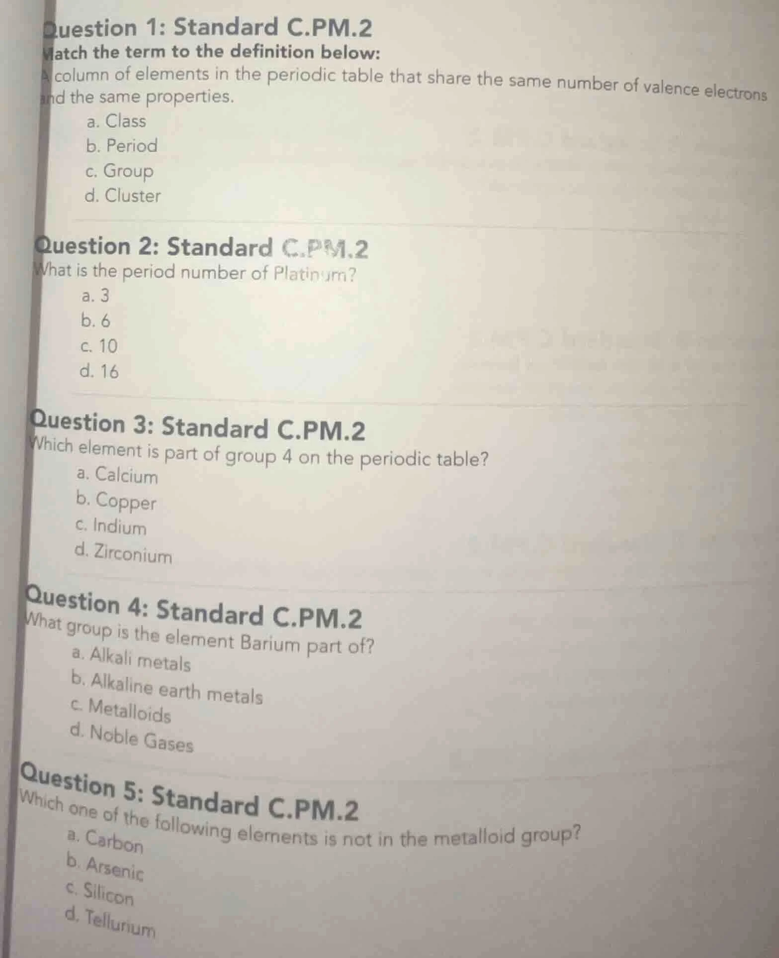 question 1: standard c.pm.2 match the term to the definition below: a c…