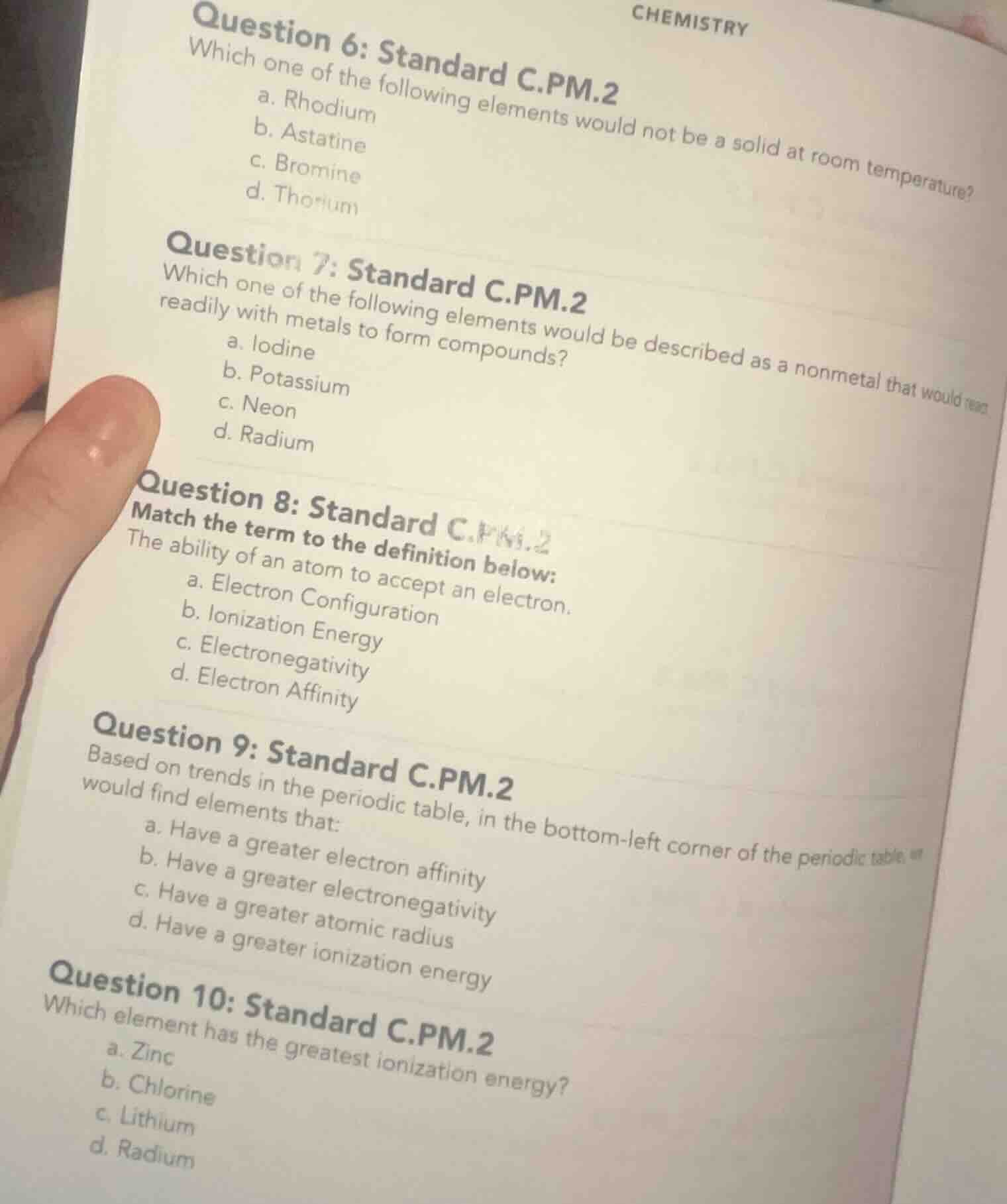 question 6: standard c.pm.2 which one of the following elements would n…