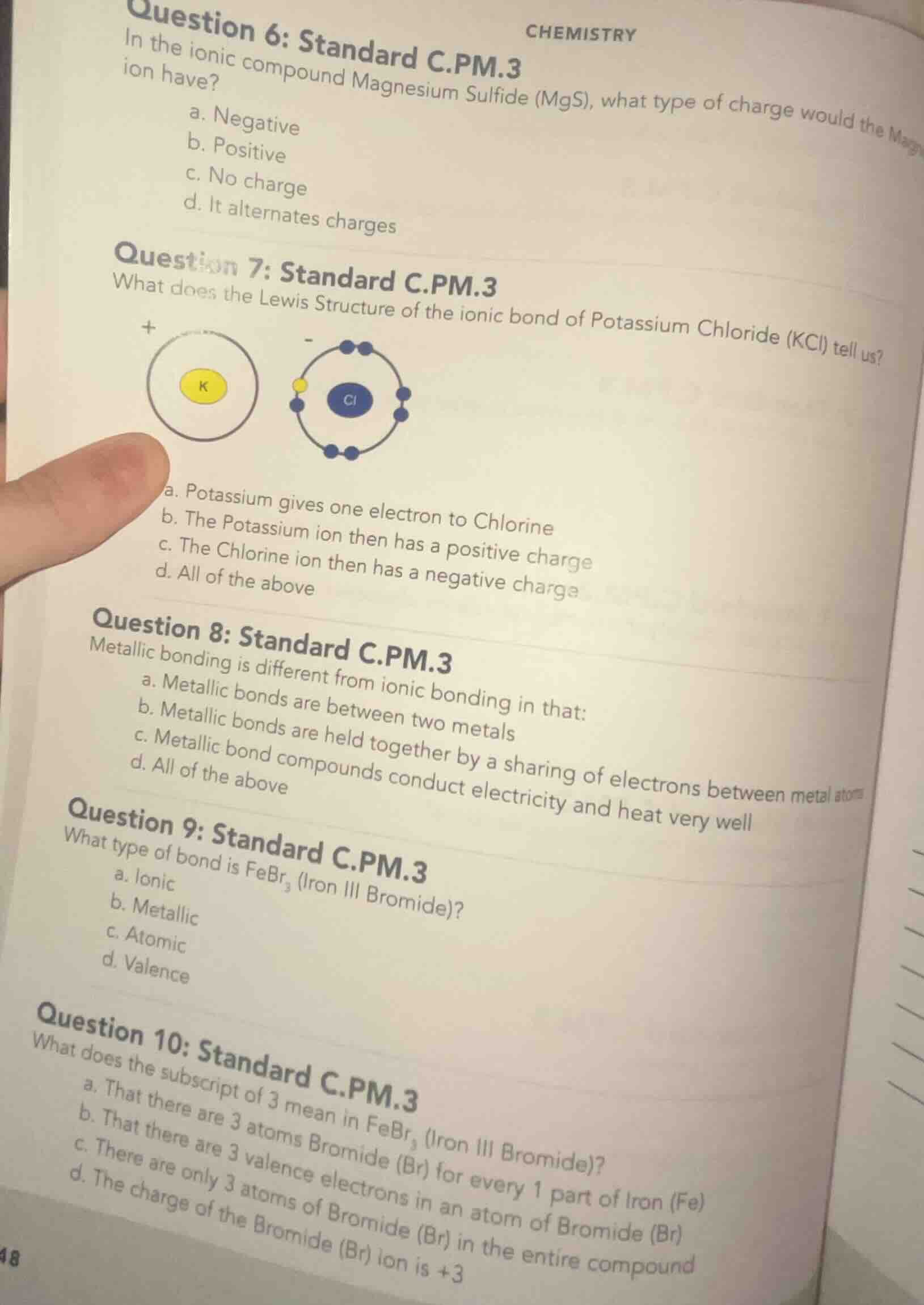 question 6: standard c.pm.3 in the ionic compound magnesium sulfide (mg…