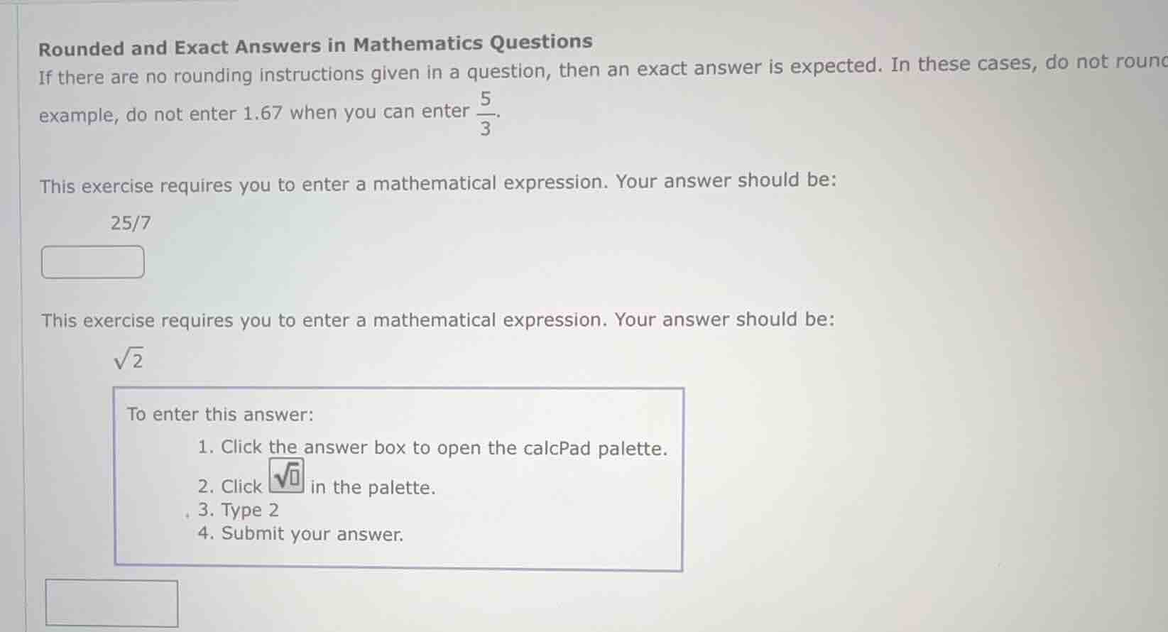 rounded and exact answers in mathematics questions if there are no roun…