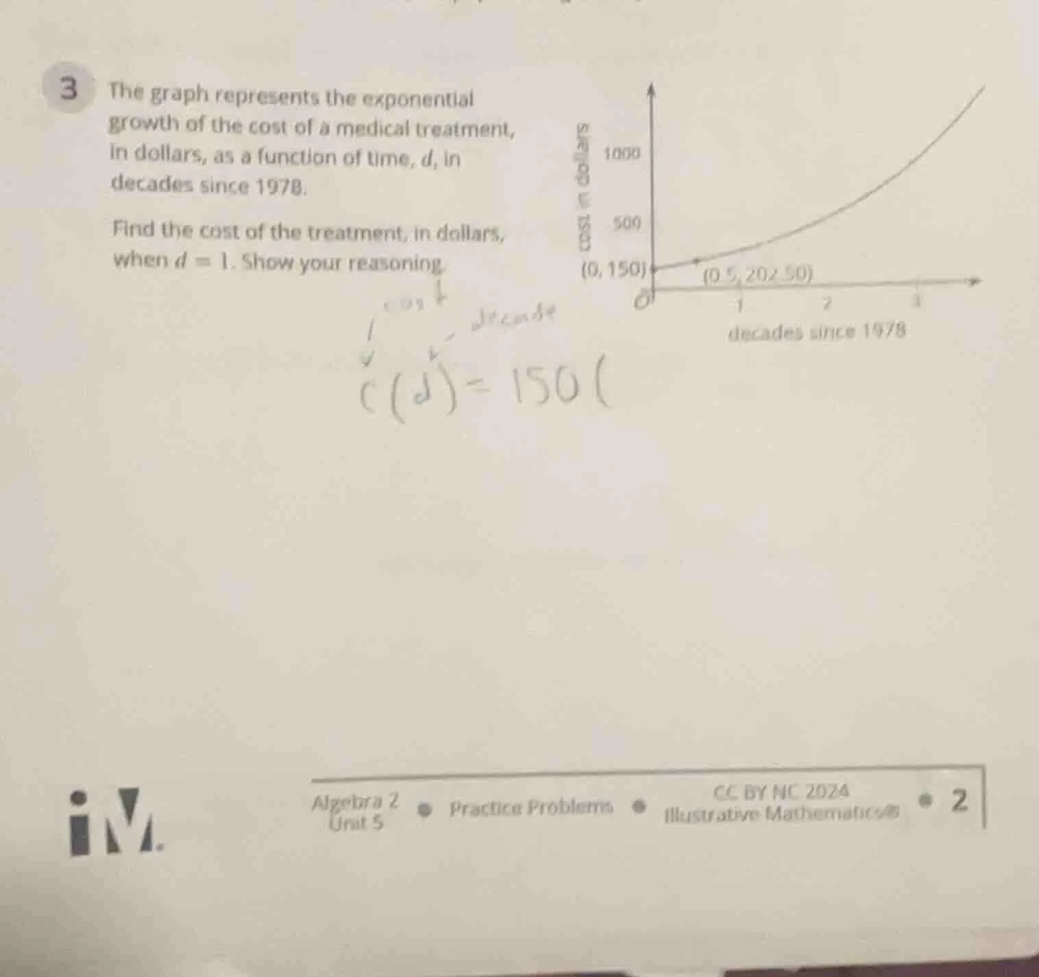 3 the graph represents the exponential growth of the cost of a medical …