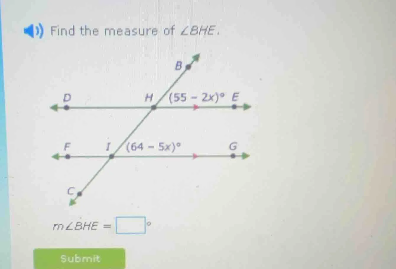 find the measure of $\\angle bhe$. $m\\angle bhe = \\square^\\circ$