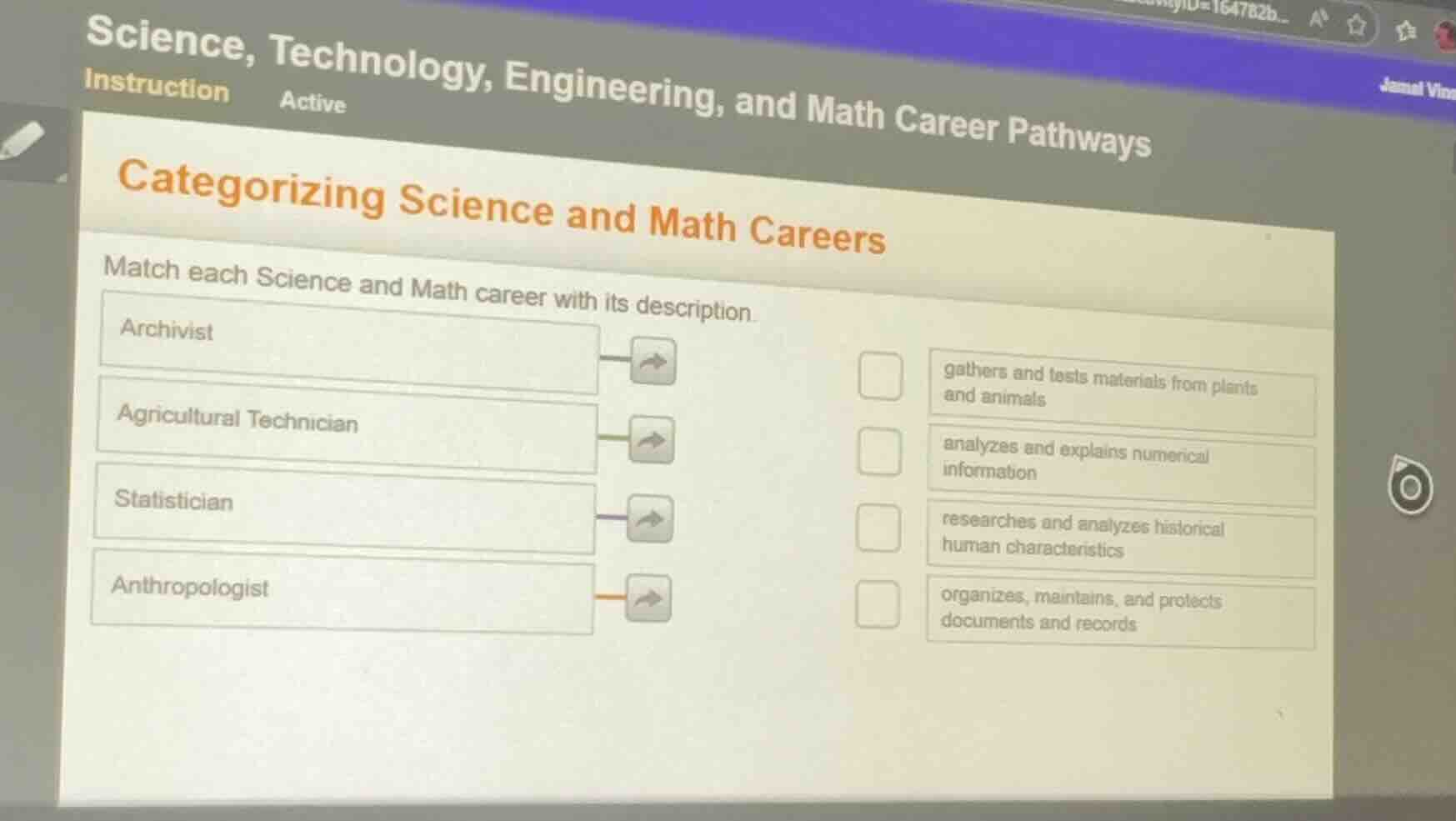 science, technology, engineering, and math career pathways categorizing…