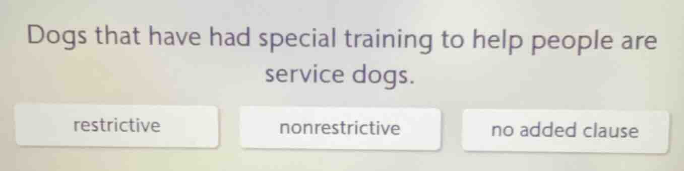 dogs that have had special training to help people are service dogs. re…