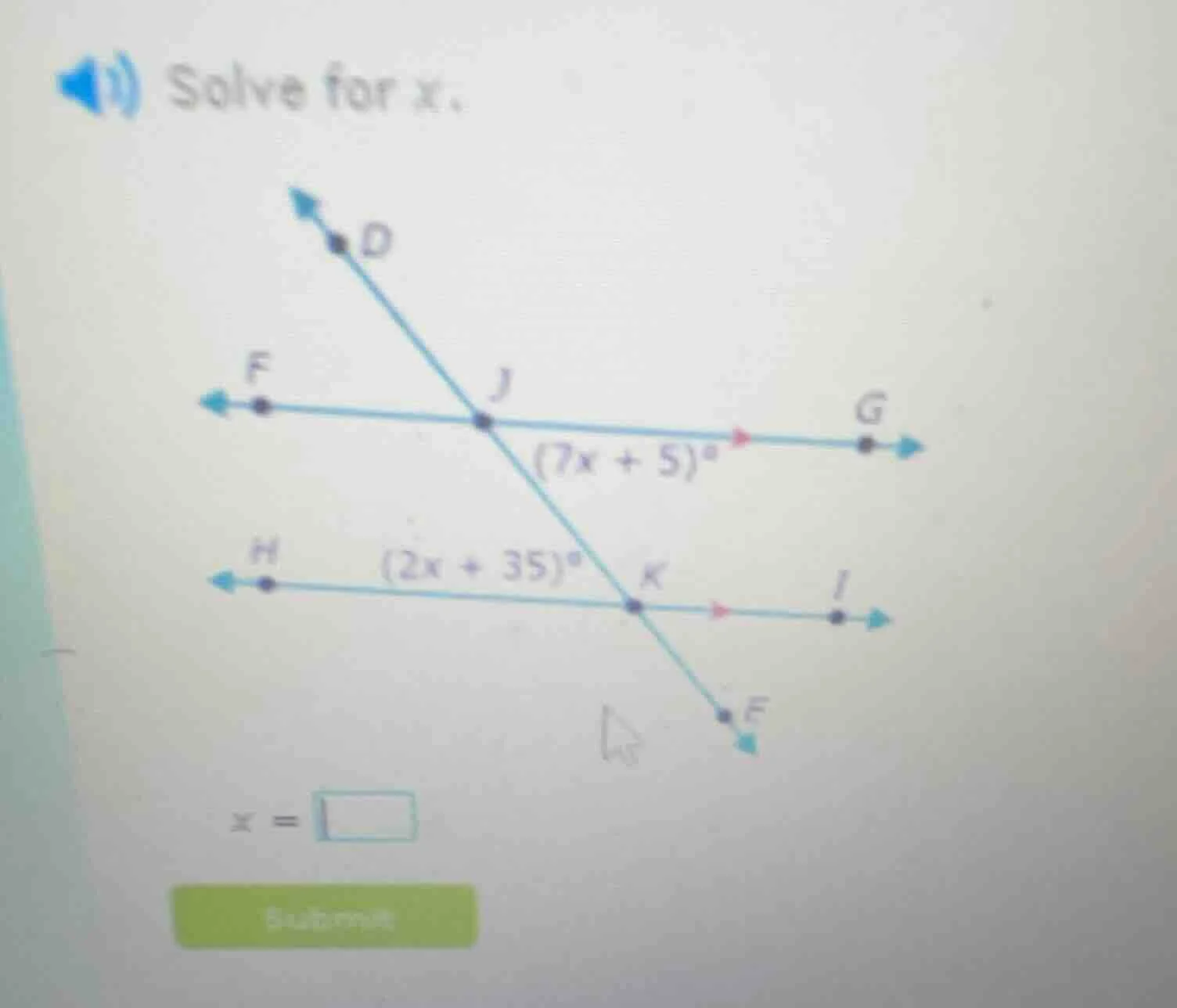 solve for x. x = submit