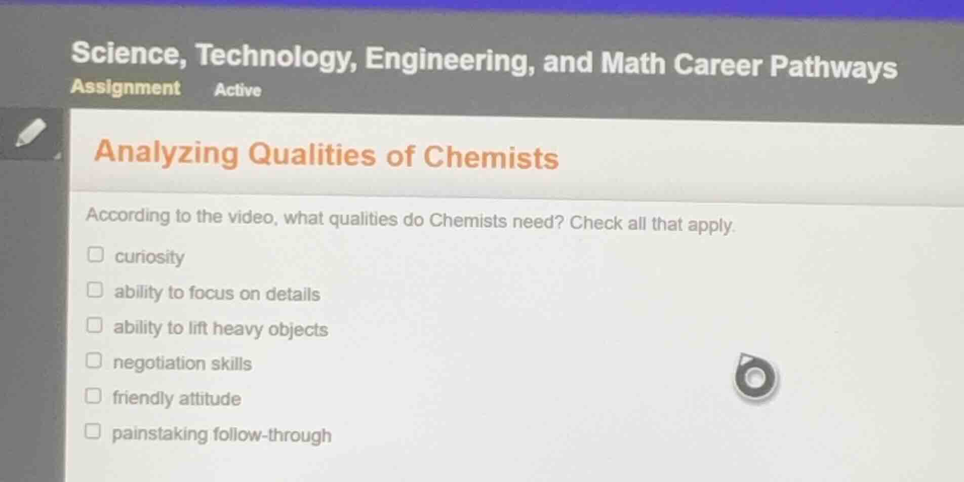 science, technology, engineering, and math career pathways assignment a…