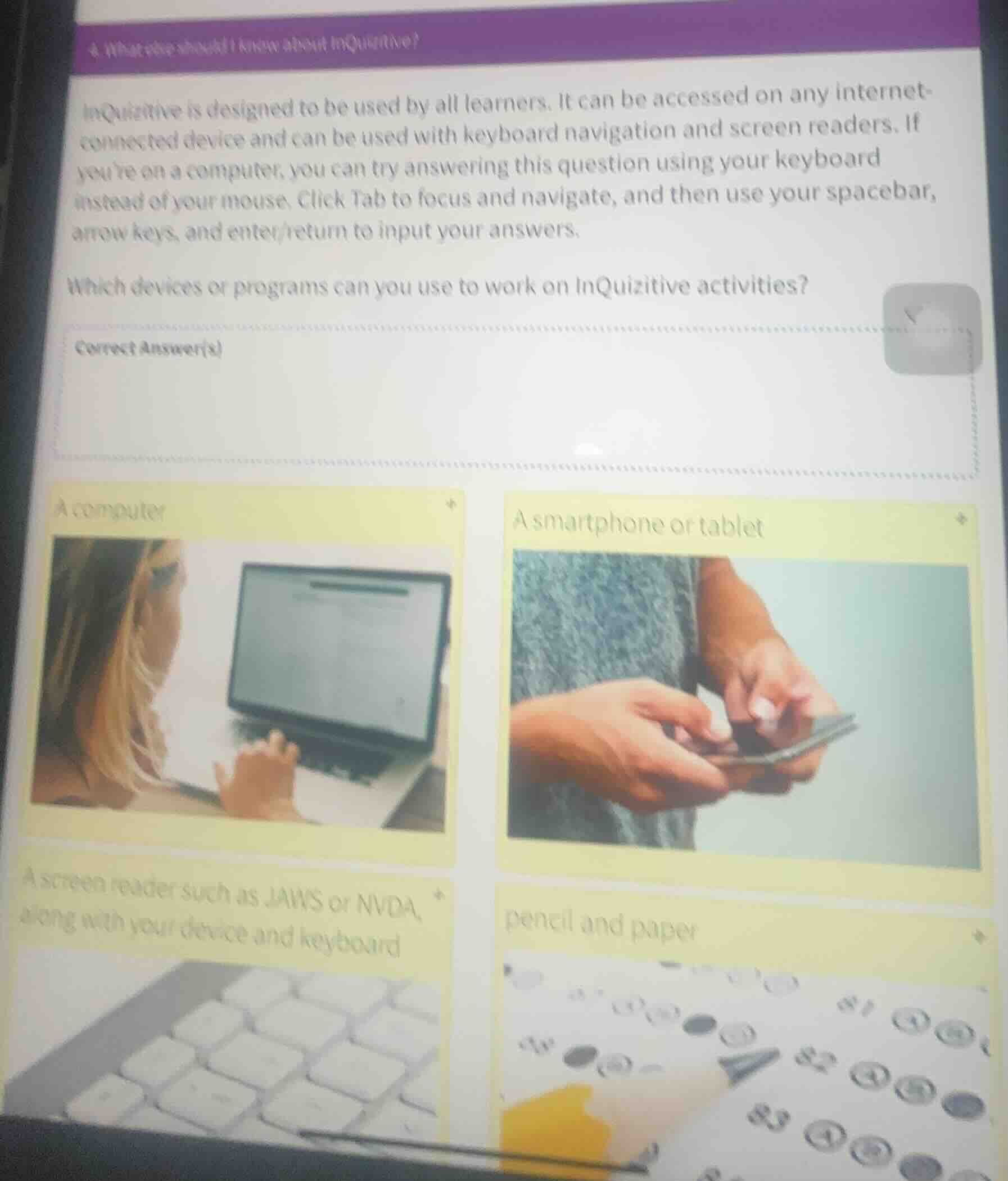 4 what else should i know about inquizitive? inquizitive is designed to…