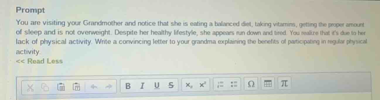 prompt you are visiting your grandmother and notice that she is eating …