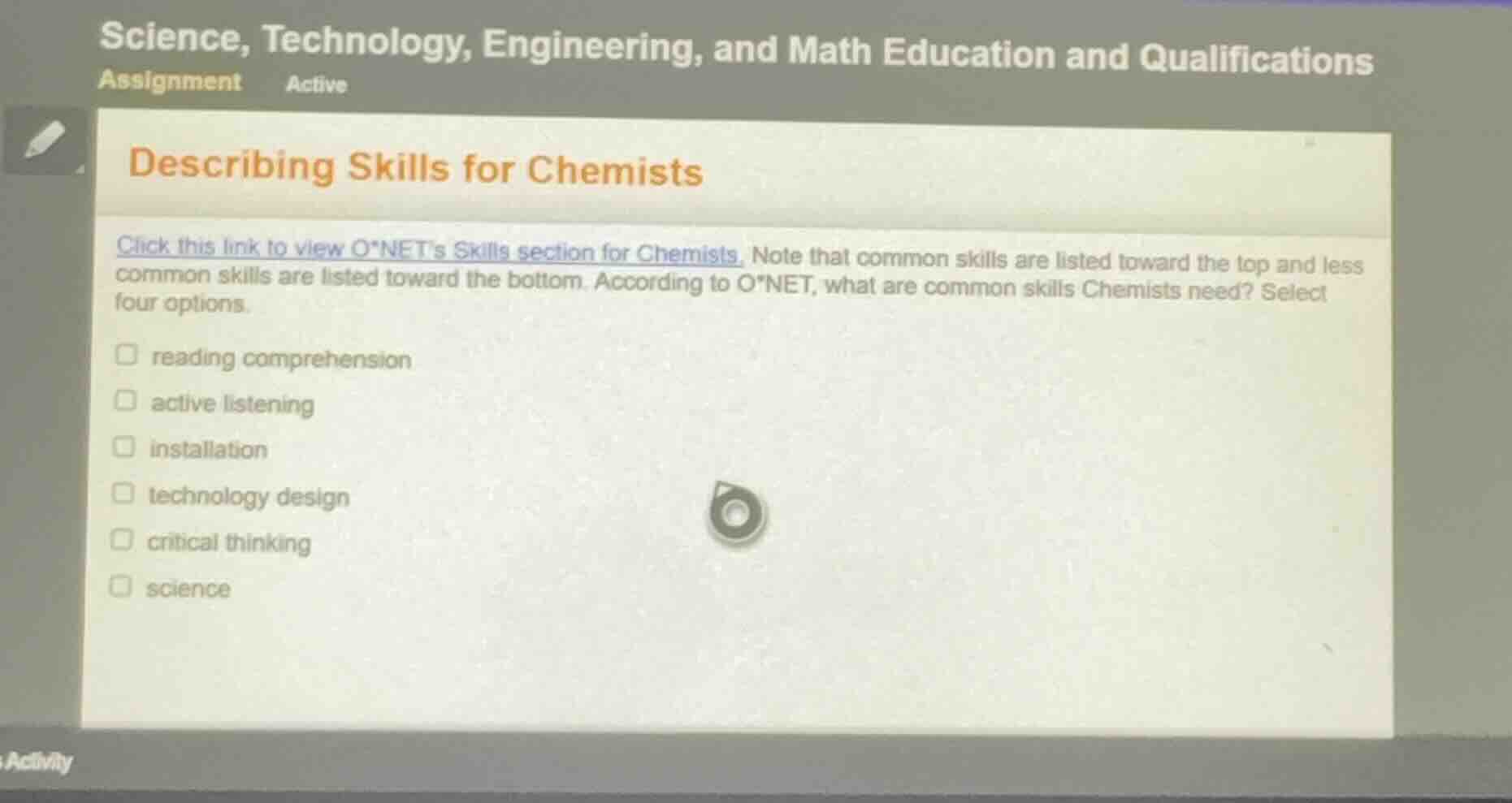 science, technology, engineering, and math education and qualifications…