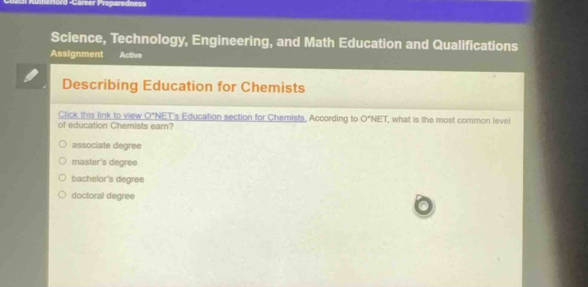 describing education for chemists click this link to view o*net’s educa…