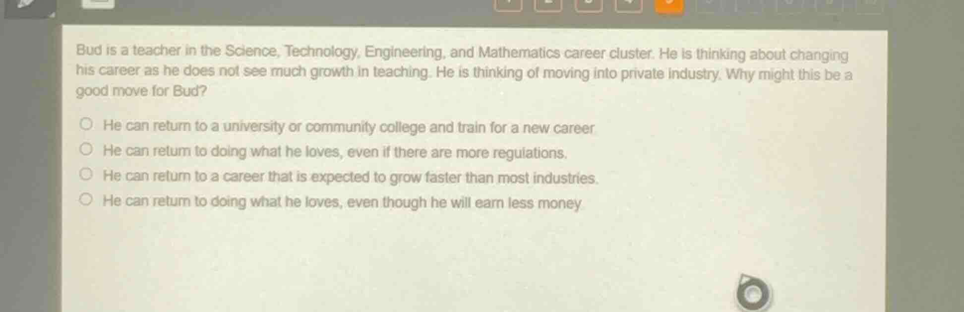 bud is a teacher in the science, technology, engineering, and mathemati…