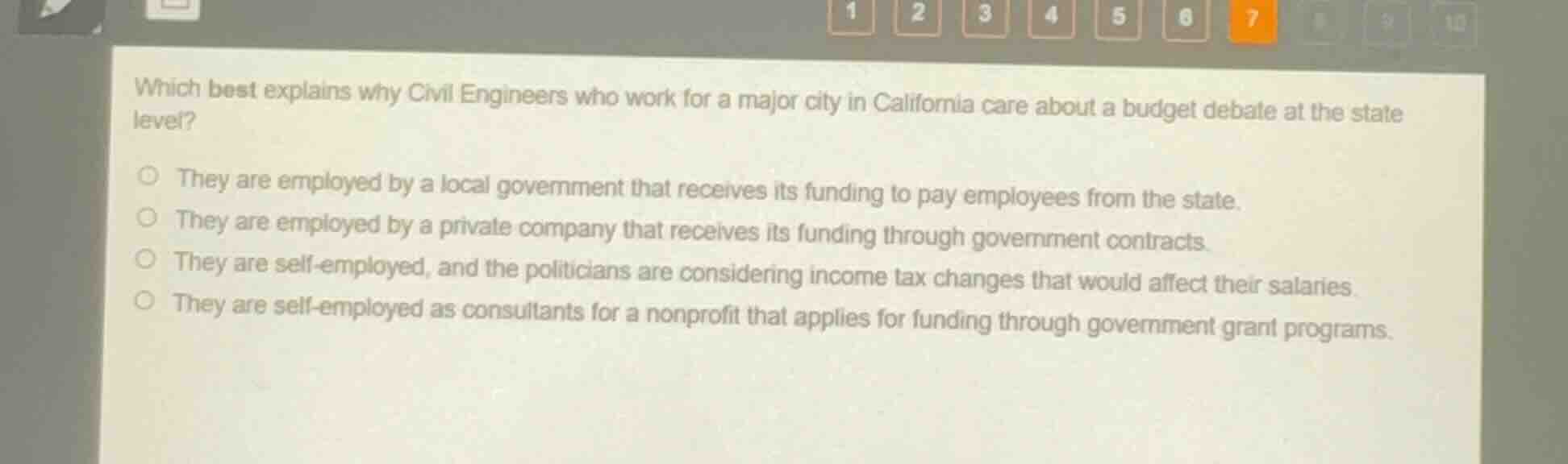 which best explains why civil engineers who work for a major city in ca…
