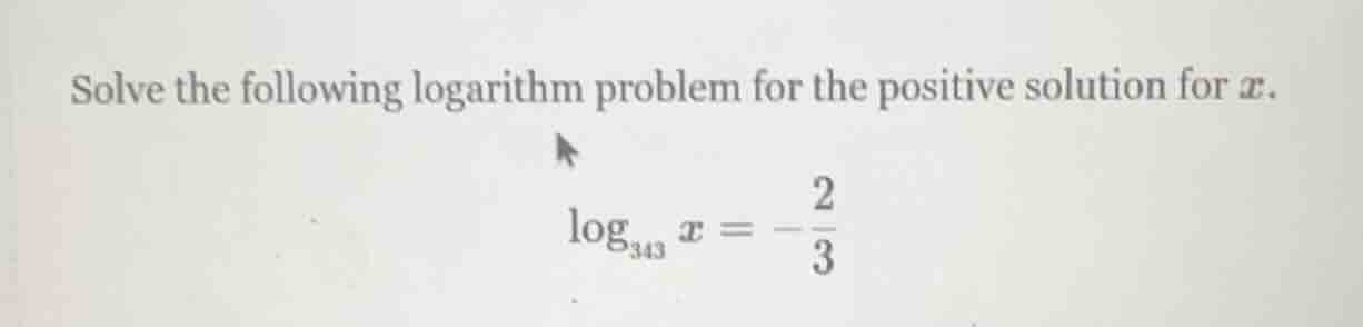 solve the following logarithm problem for the positive solution for ( x…