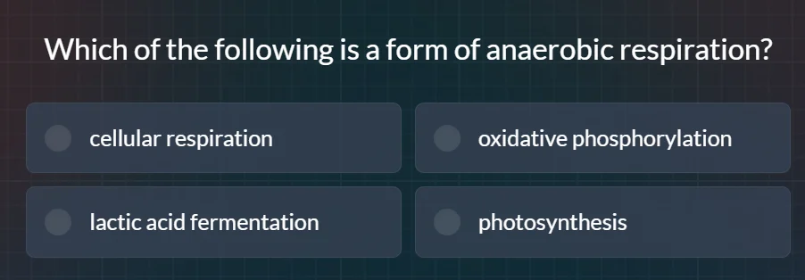 which of the following is a form of anaerobic respiration? cellular res…
