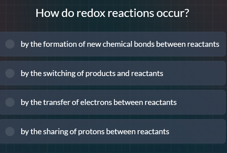 how do redox reactions occur? by the formation of new chemical bonds be…