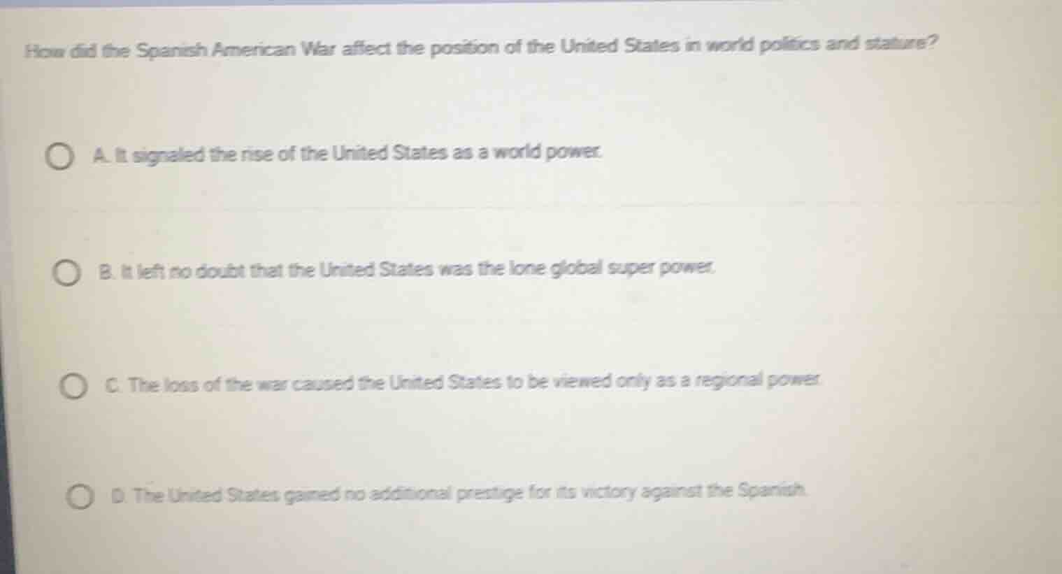 how did the spanish american war affect the position of the united stat…
