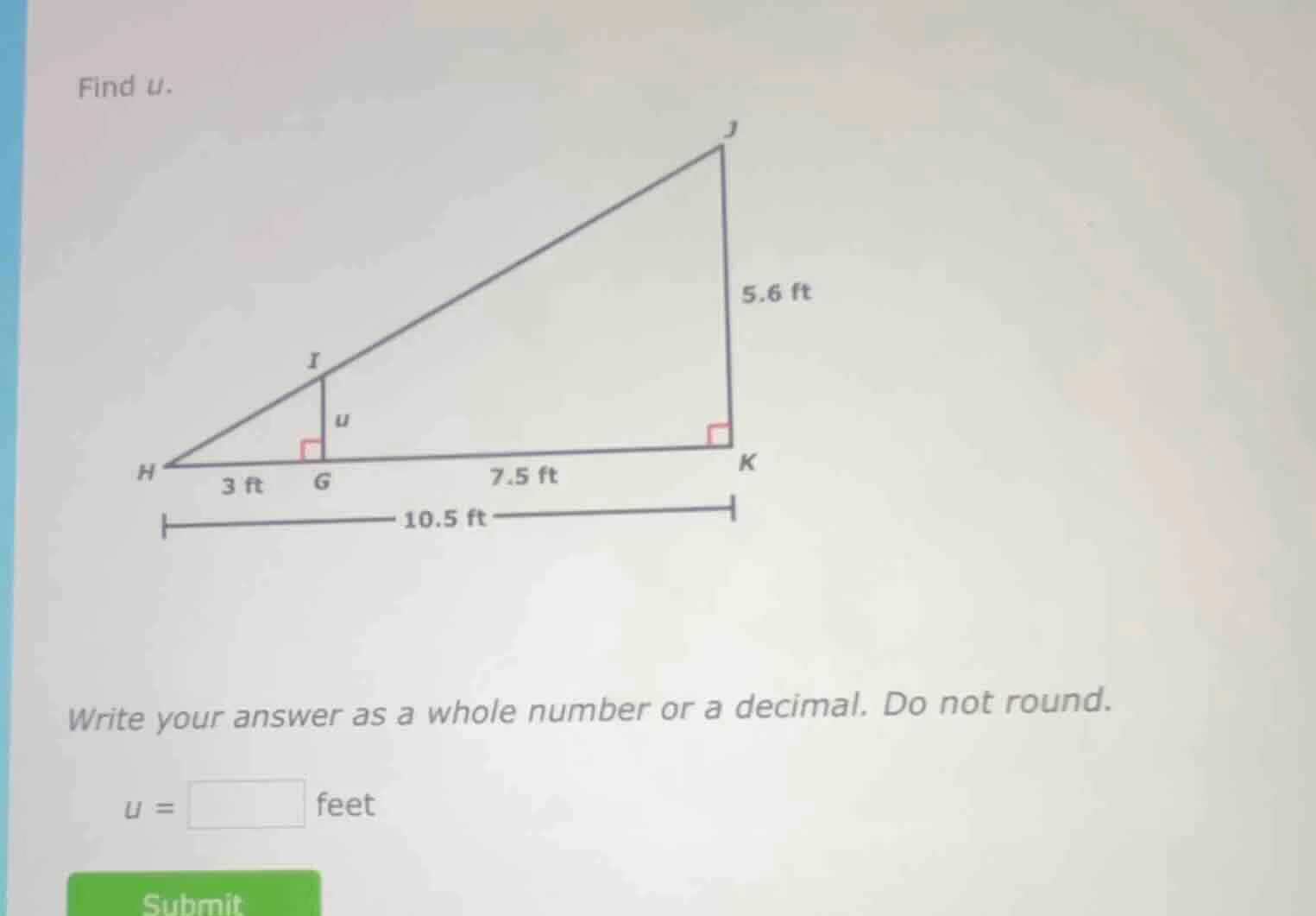 find u. write your answer as a whole number or a decimal. do not round.…